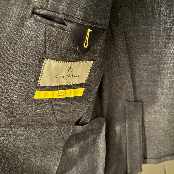 Canali Kai Textured Navy Blazer - Picture 4 of 6